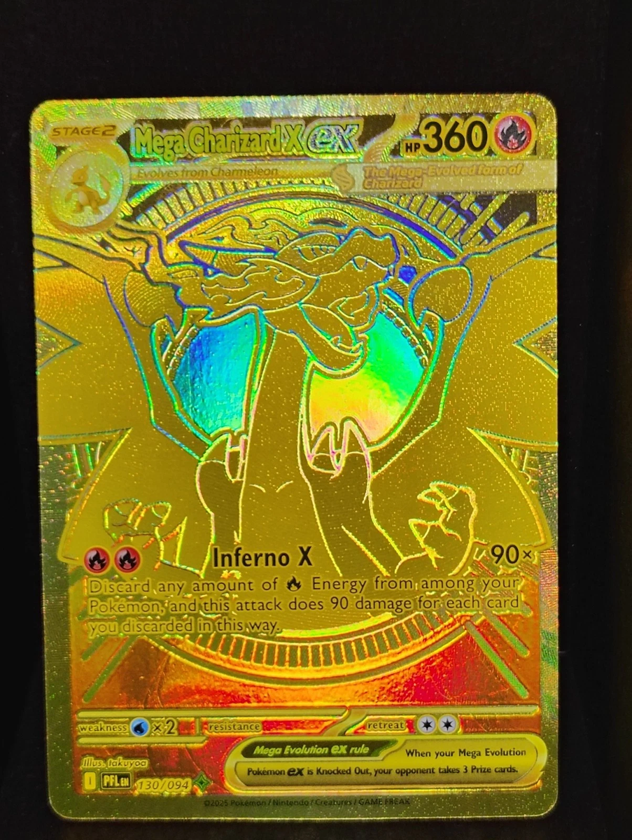 Pokemon Mega Charizard x Ex 130/094 Gold Phantasmal Flames NM | eBay