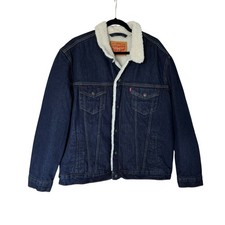 Levi s Sherpa Lined Denim Trucker Jean Jacket XL Dark Wash