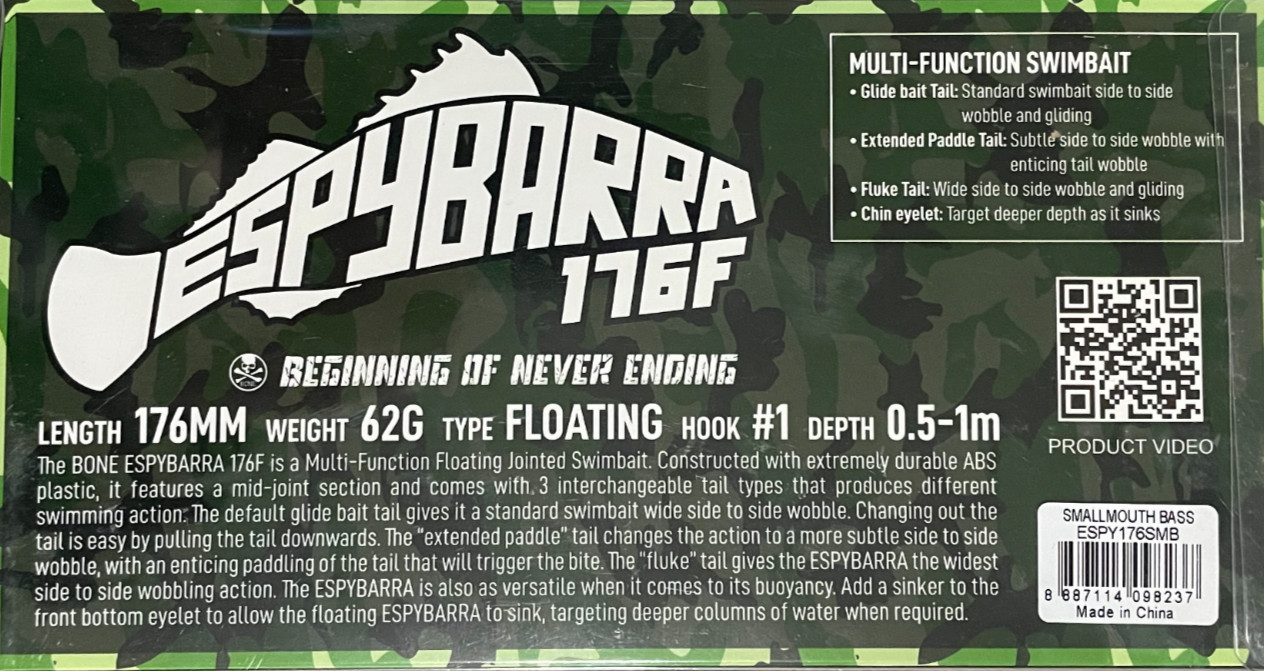 Bone Fishing Espybarra 176F Multi-Function Swimbait - SMALLMOUTH BASS - Image 7
