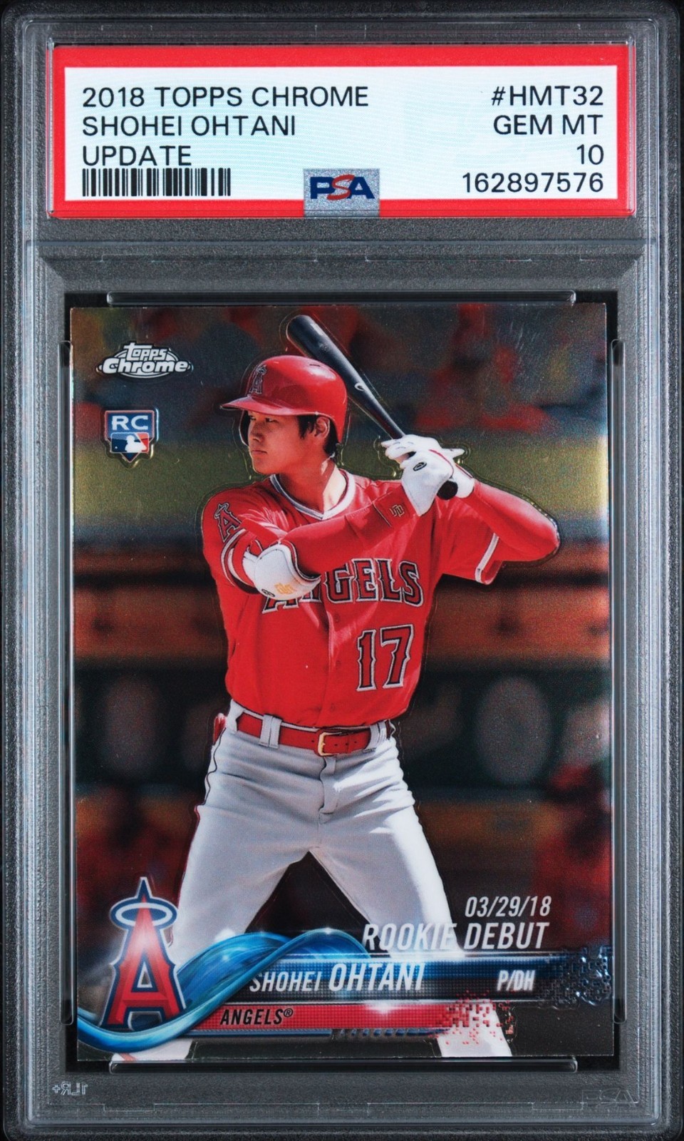 2018 TOPPS CHROME UPDATE #HMT32 SHOHEI OHTANI ROOKIE RC PSA 10 GEM MINT