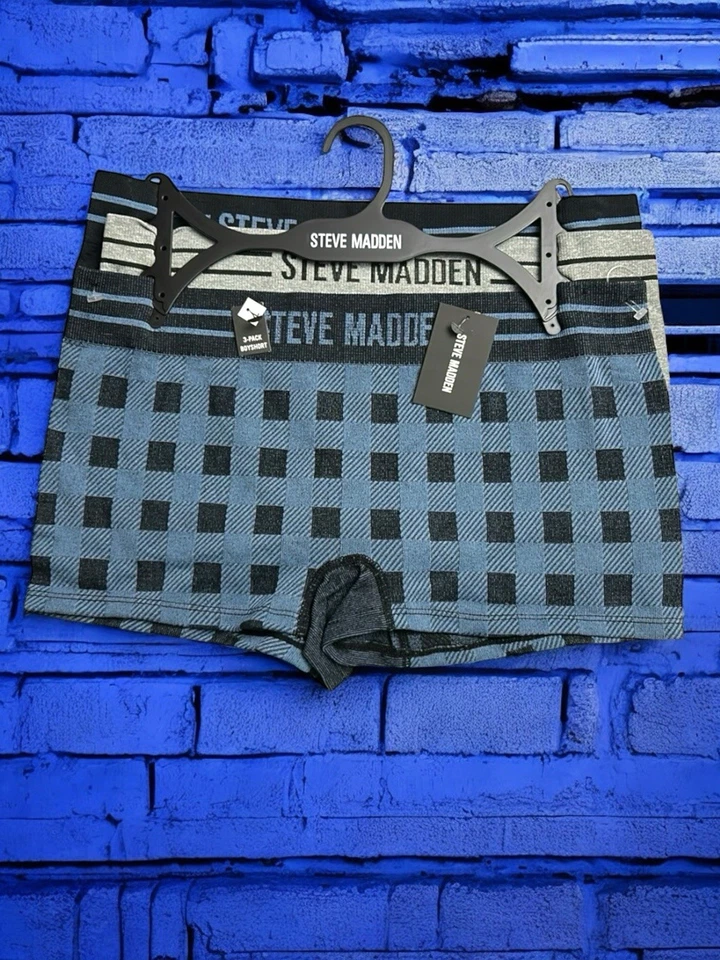 SHORTS STEVE MADDEN LOGO NIÑO~ Paquete de 3 BRAGAS AJUSTADAS ESTILO# SM08872~TALLA GRANDE~ÚNICOS Foto 4 de 4