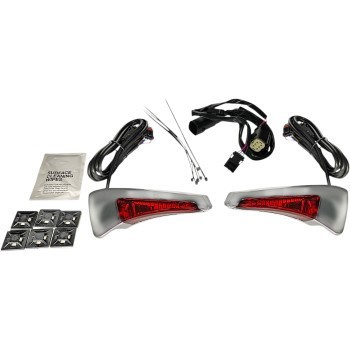 Custom Dynamics Chrome Red Sequential Tour Pak Seat Back Rest LED Lights for CVO