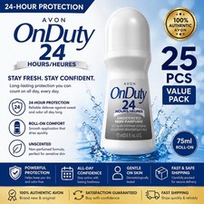 25-Avon ON DUTY 24 HOURS UNSCENTED Roll-on Deodorant 2.6oz