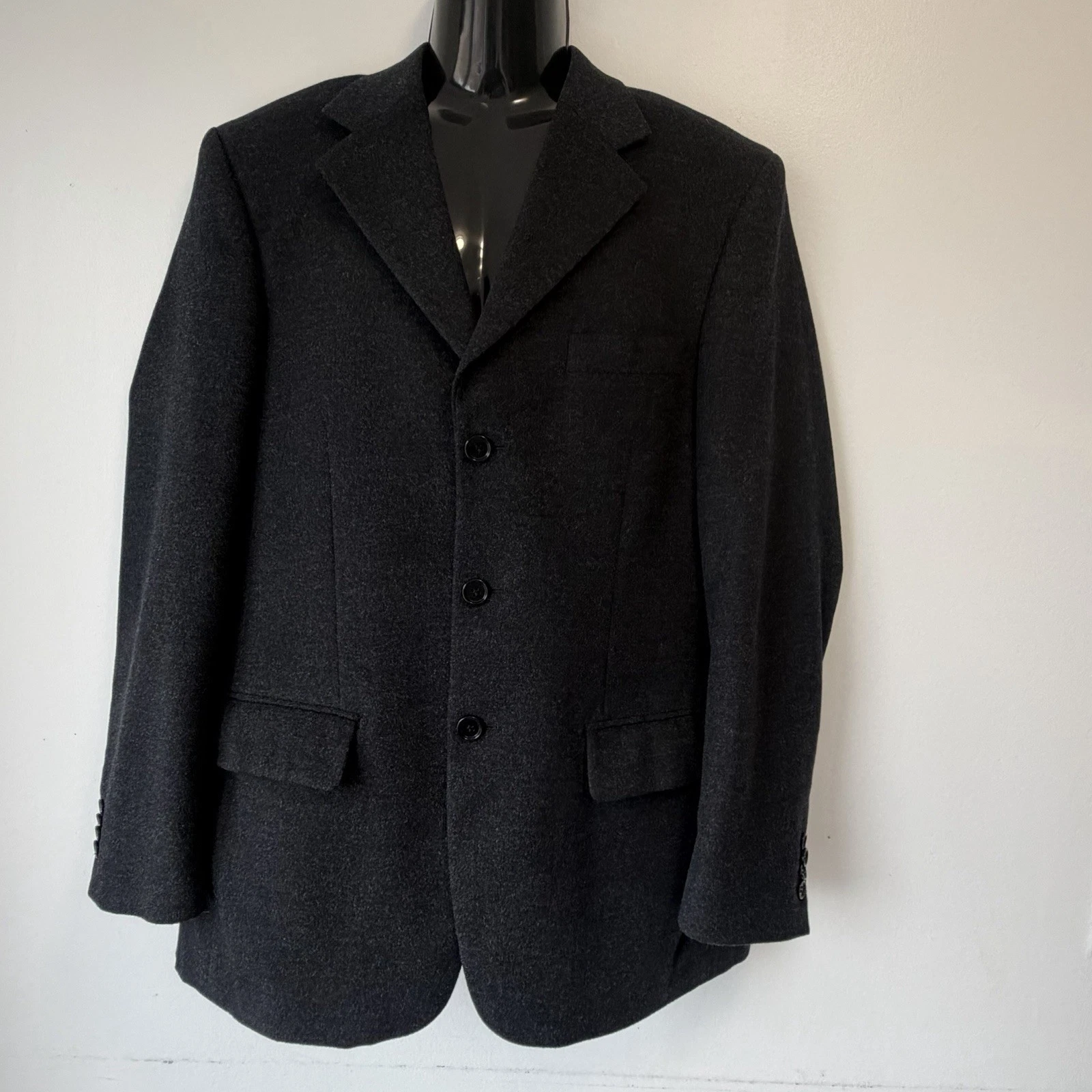 Firado Italia Super 140’s Wool Cashmere Blazer Gray Mens 42R Italy 3 Buttons