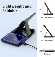 Wireless Charger, 3 in 1 Fast Wireless Charging Station, Wireless Charger Stand