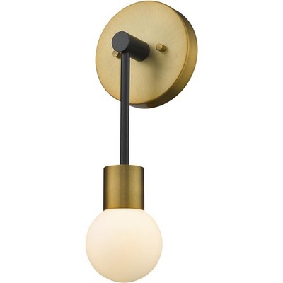 Z-Lite 621-1S-MB-FB Neutra Wall Sconce Matte Black and Foundry Brass