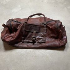 Vintage Leather Duffle Bag atc Camping Should...