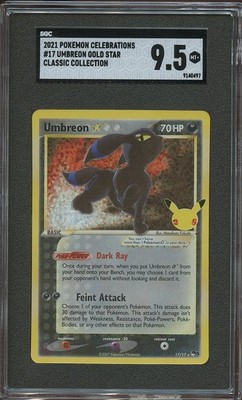 Umbreon Star 17/17 Celebrations: Classic Collection Holo SGC 9.5