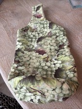 Padded Hanging Grape Pattern Fabric wine bag Green Beige Brown Kitchen