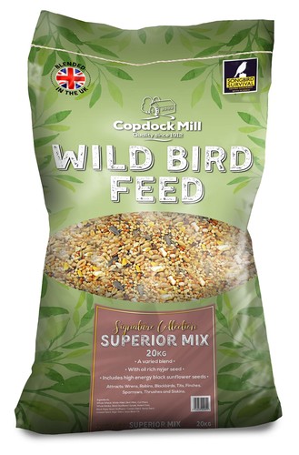 Copdock Mill Wild Bird Seed Superior Mix 20kg - All Year-Round Bird Seeds for 