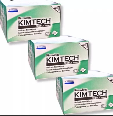 Professional Kimtech Science Kimwipes, 286/Box [Set of 3] 858 Wipes Kimtech