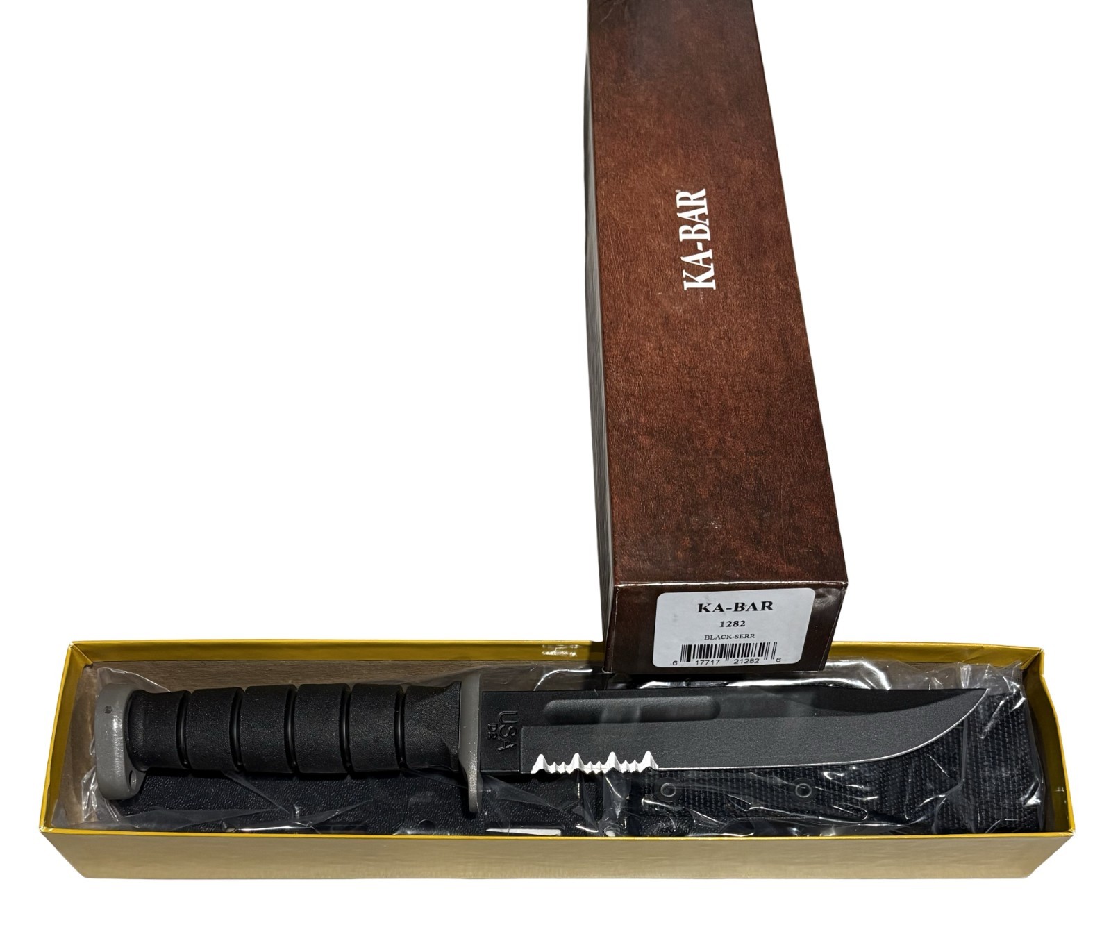KABAR 1282 D2 Steel Fighting Military Tactical Combat Knife Hard Plastic Sheath