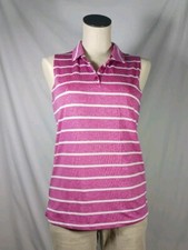 Nike Dri-fit Sleeveless Shirt Tank Top Pink White Striped Medium AJ8669-627