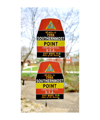 2 Key West Florida Transparent Stickers Cuba Marker Decals 3'' X 2.25 Buoy Mile 0