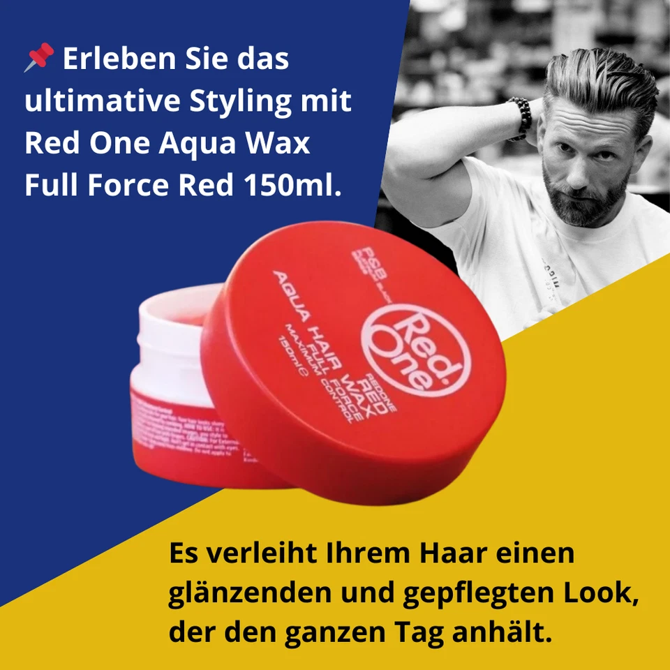 2x RedOne Haarwachs Aqua Wax Red 150ml & Kombi Styling Kamm 3-in-1 - Bild 3 von 4