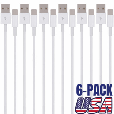 Bulk Lot 6Ft USB iPhone iPad Charger Charging Cable Cord For Apple 14 13 12 11
