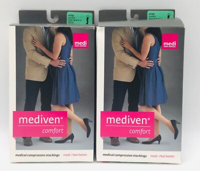 Medi 47753 Mediven Comfort Compression Stockings Size III Ebony - LOT of 2