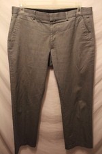 Men's Express Producer Fit Flat Front Pants Sz 36X31 Cotton Blend Gray Stripe