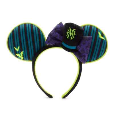 2020 Disney Parks Haunted Mansion Minnie Ears Headband NEW Here is a look at the new Haunted Mansion Wallpaper Ear  main image 4