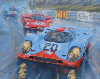 Porsche 917 Gulf 1970 Le Mans 24h Rennen Motorsport Racing Oldtimer Kunstdruck