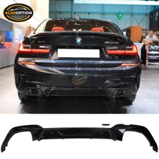 Fits 19-22 BMW G20 M Performance Msport M340 Style Rear Lip Diffuser Gloss Black