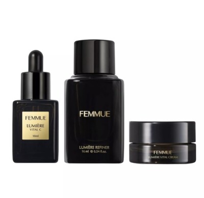 Femmue Lumiere Discovery Kit Vital C Serum Refiner Toner Vital Cream ~ New!!  