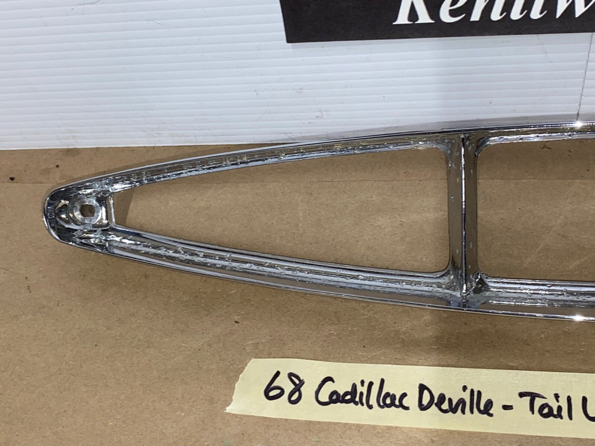 1968 Cadillac Deville Tail Light Bezel Trim Bumper End Rear Lamp