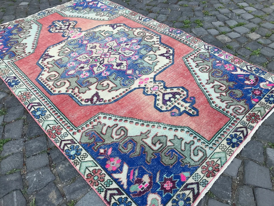 Turkish Antique rug Bohemian Area rug Oushak rug Vintage Rug Handmade Wool rug - Image 2 of 4