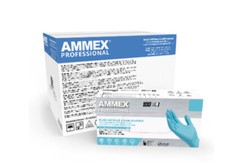 Ammex Pro Blue Nitrile Exam Gloves - 3 mil -Case of 1000