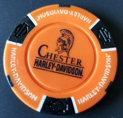 CHESTER HD ~ Chester, England (Orange/Black) Harley Davidson Intnl Poker Chip