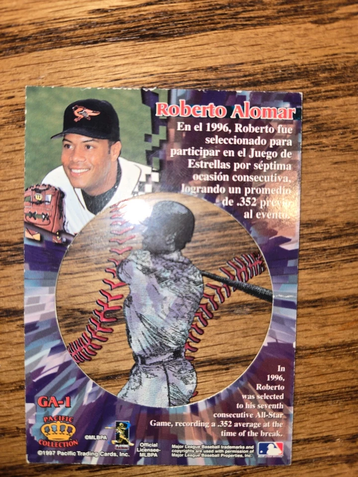Roberto Alomar - Extremely Rare See Through Card - Pacific Collection 1997 - Image 2 of 2