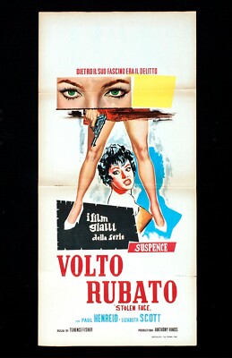 VOLTO RUBATO locandina poster Henreid Lizabeth Scott Stolen Face Pistola AR55
