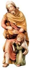 Figura Di Presepe Pastore H 18 Cm Matteo Collezione Statua In Legno Di Acero