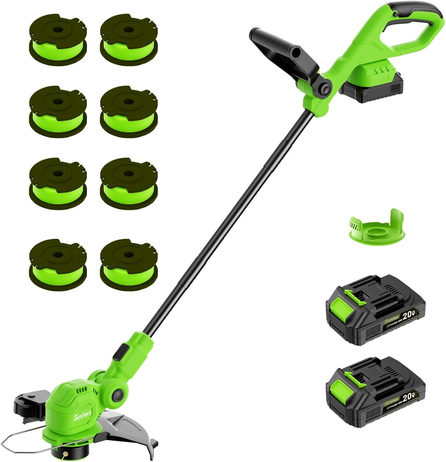 20V Cordless 12-Inch String Trimmer & Edger with 2 Batteries