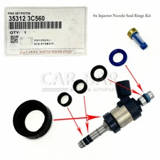6x Fuel Injectors Seal Kit for for Hyundai Azera Santa Fe Genesis Kia Sorento