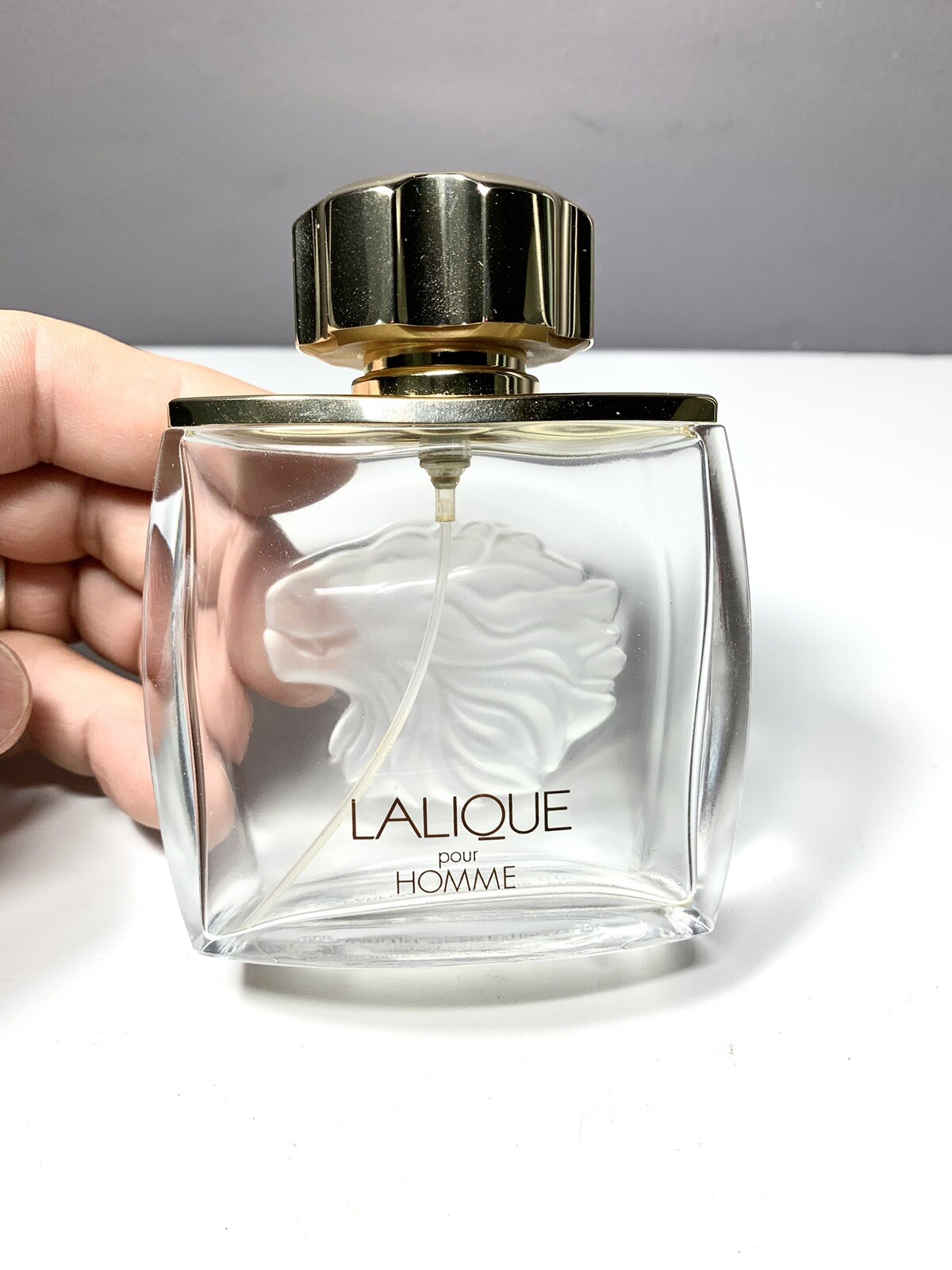 Pour Homme 1997 Lalique Paris France  Authentic Lion Bottle 75ml/2.5fl. oz EMPTY