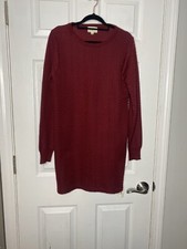 EVERLY NWT Maroon/Red Chevron Print Sweater Dress Size Small
