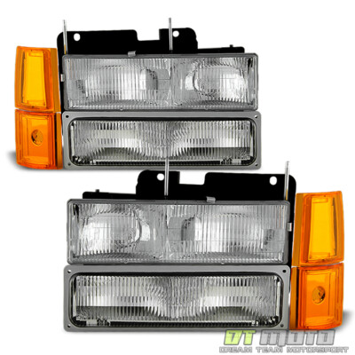 [8PC] 1994-1998 GMC Sierra Pickup Suburban Yukon Headlights+Corner+Signal Lamps