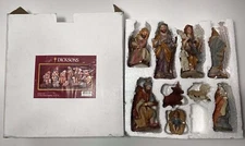 VINTAGE DICKSONS NATIVITY 9-PIECE SET RESIN FIGURES 5 3/4" HIGH W/BOX CH-558