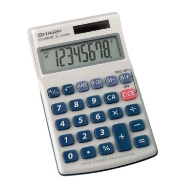 Sharp EL-240SAB Taschenrechner - großes Display - 2 Pro Funktionen - neu & versiegelt