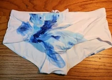 Mens Vintage 2015 UXH Watercolor Square Cut Short Swim Trunk Size L