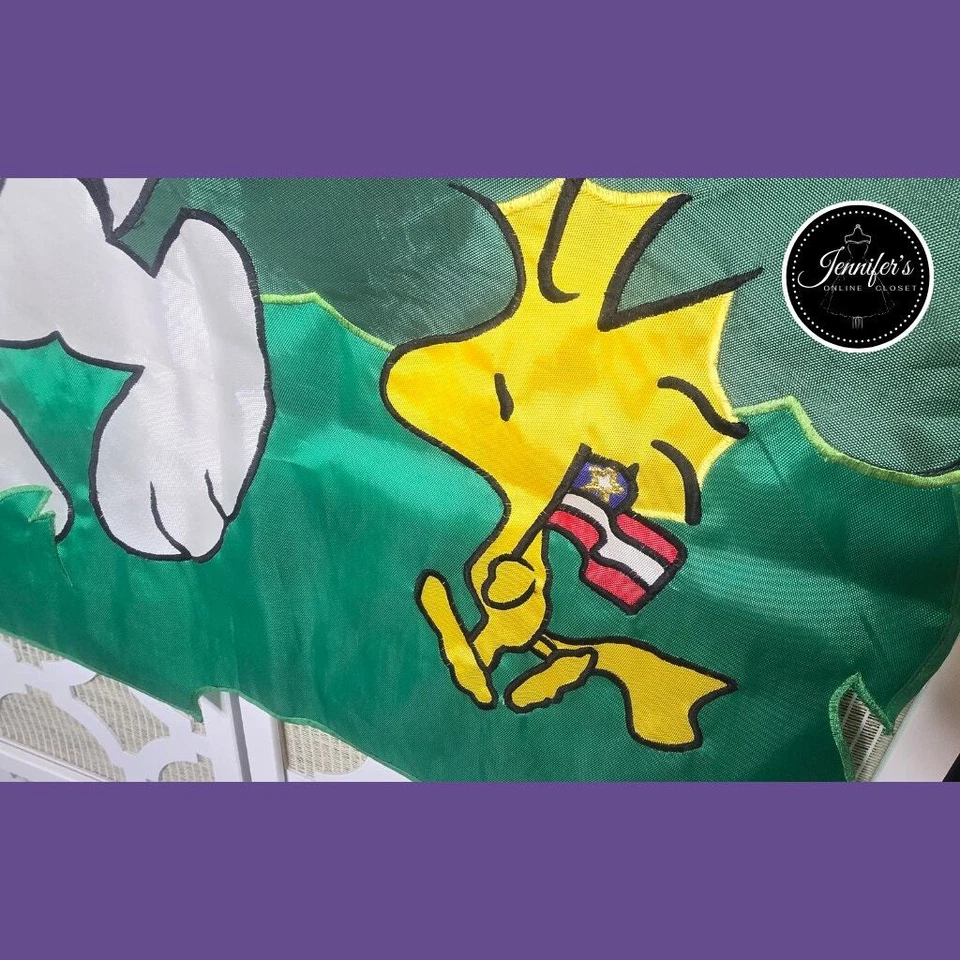 Meadow Creek Outdoor 4th of July Vintage 1999 Snoopy and Woodstock Flag - Image 2 of 4