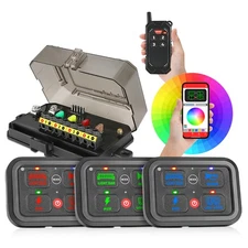RGB 4 Gang Switch Panel Wireless Bluetooth LED Light Bar Electronic Relay System