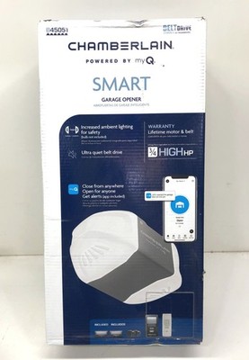 Chamberlain B4505T 3/4 HP Smart Quiet Belt Drive Garage Door Opener *OPEN READ*
