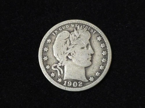 1902 Barber Silver Quarter Very Good+ 10421