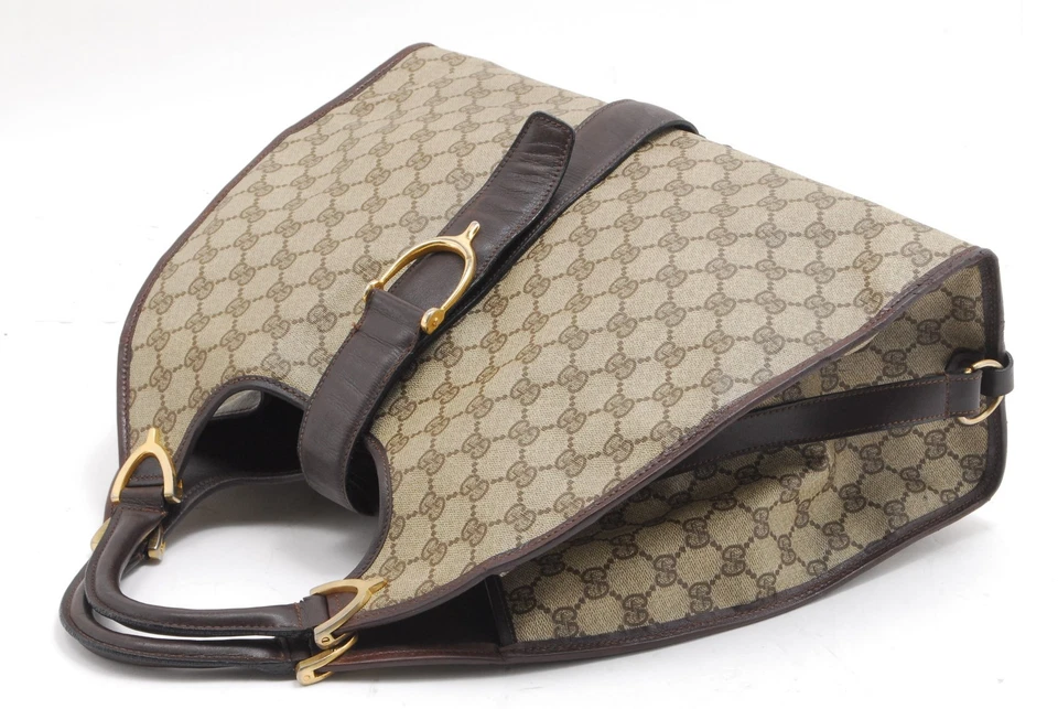 古驰 Stirrup GG Supreme PVC 皮革上衣手提包复古正品 #1073 — 第 4/4 张图片