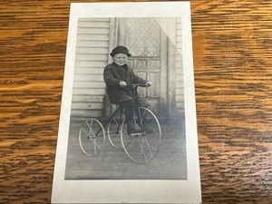 RPPC of Young Boy on His Tricycle, CYKO Stamp Box/ Dvd.Bk. 1907-15