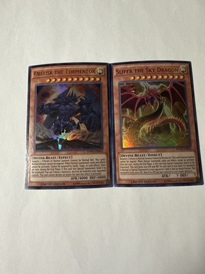 YUGIOH: Obelisk The Tormentor + Slifer The Sky Dragon MVP1-ENSV5 MVP1-ENSV6 NM