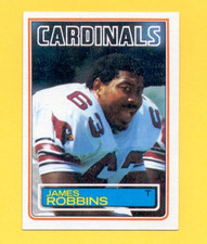 1983 Topps JAMES ROBBINS St Louis Cardinals Rookie RC Card. rookie card picture