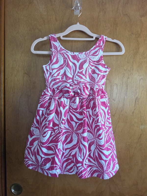 Lilly Pulitzer Girls Size 6 Shift Dress Pink With Adorable Front Bow Sequins